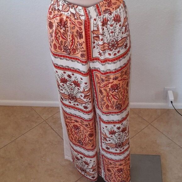 Rachael Zoe Floral print wide leg Satin pants With Pockets - Picture 8 of 16